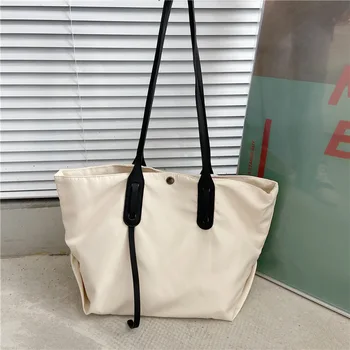 

Youda Cotton Shoulder Bags for Women 2020 Korean Solid Handbag Fashion Tote Shopping Bag Student Book High Capacity Package
