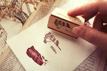 

Double-sided wooden seal Chinese style plant flower hand account decoration tool seal