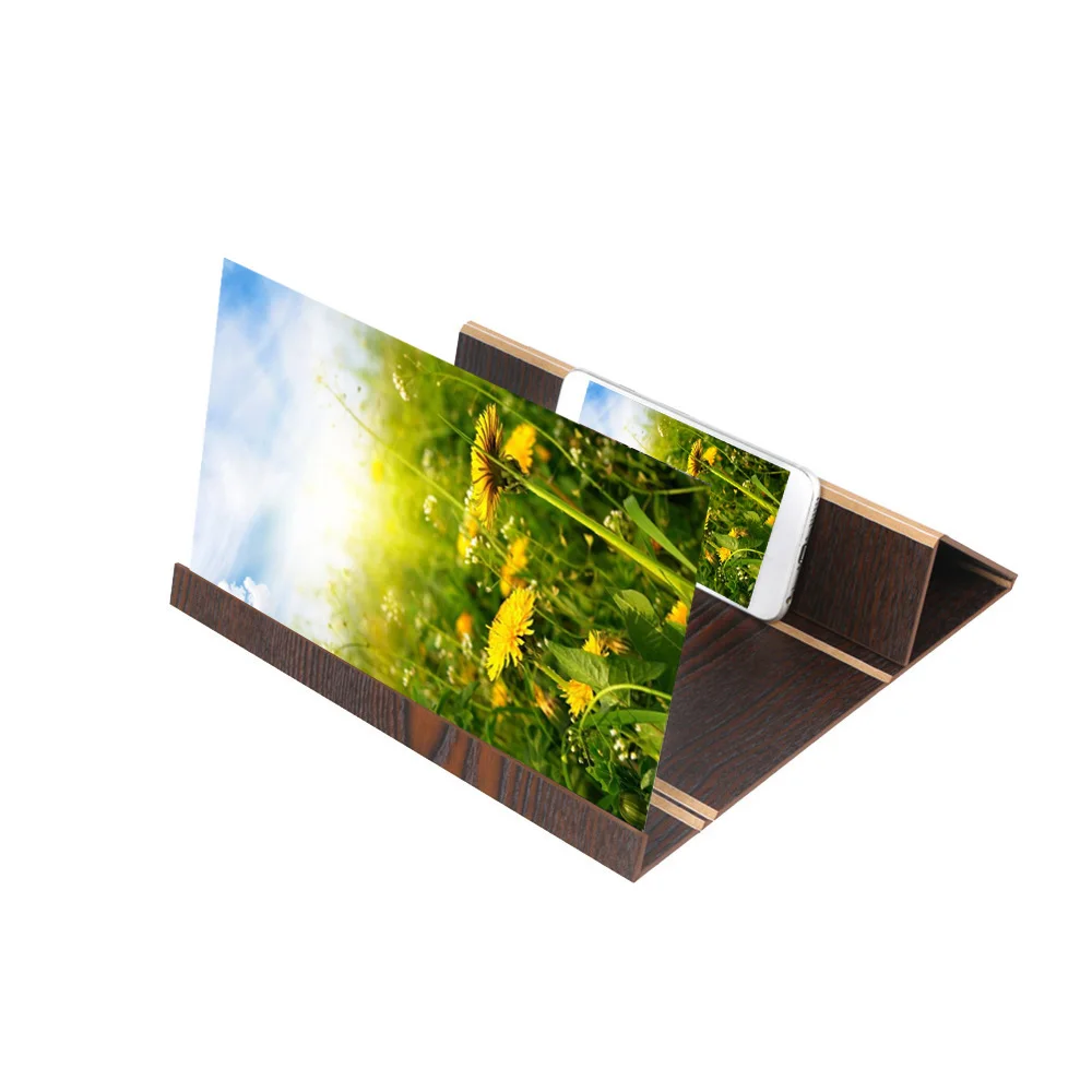 12 дюймов складной 3d увеличительное стекло для телефона экран с деревянной рамкой HD увеличение видео стеклянный кронштейн Подставка держатель планшета защита глаз
