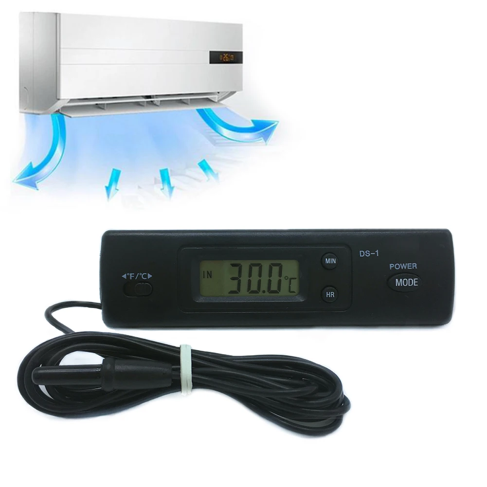 Home Dual Temperatures Aquarium Electronic Water Digital Power Saving Car Refrigerator Led Metal Probe Thermometer