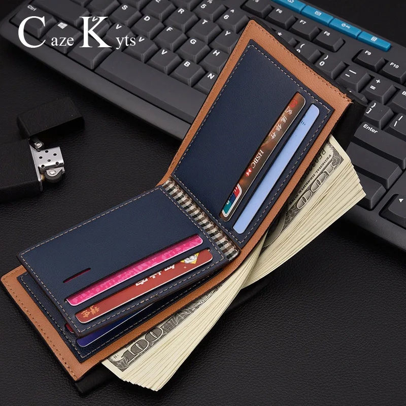 Europe and America business casual fashion retro cross section embossed wallet New men's short wallet large capacity wallet