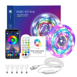 LED Strip RGBIC 5050 Dream Lights Smart Fairy Light Bluetooth DIY Music Sync And App Control For Living Bedroom Ceiling Decor