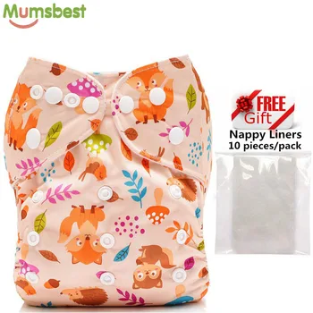 

[Mumsbest] 1PC Baby cloth Nappy With 1 PC Microfiber Insert Baby Washable Diapers Pocket Reusable Cloth Nappies
