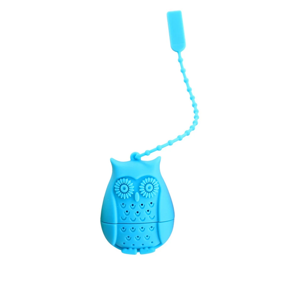 Creative Cute Owl Tea Strainer Tea Bags Food Grade Silicone loose-leaf Tea Infuser Filter Diffuser Fun Cartoon Tea Accessories