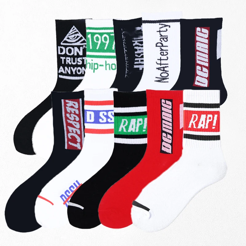 

19 Styles Novel Colorful Happy Socks Men Women Trend Hip-Hop Sports Basketball Skateboard Socks Funny Cotton New Year Socks 2021