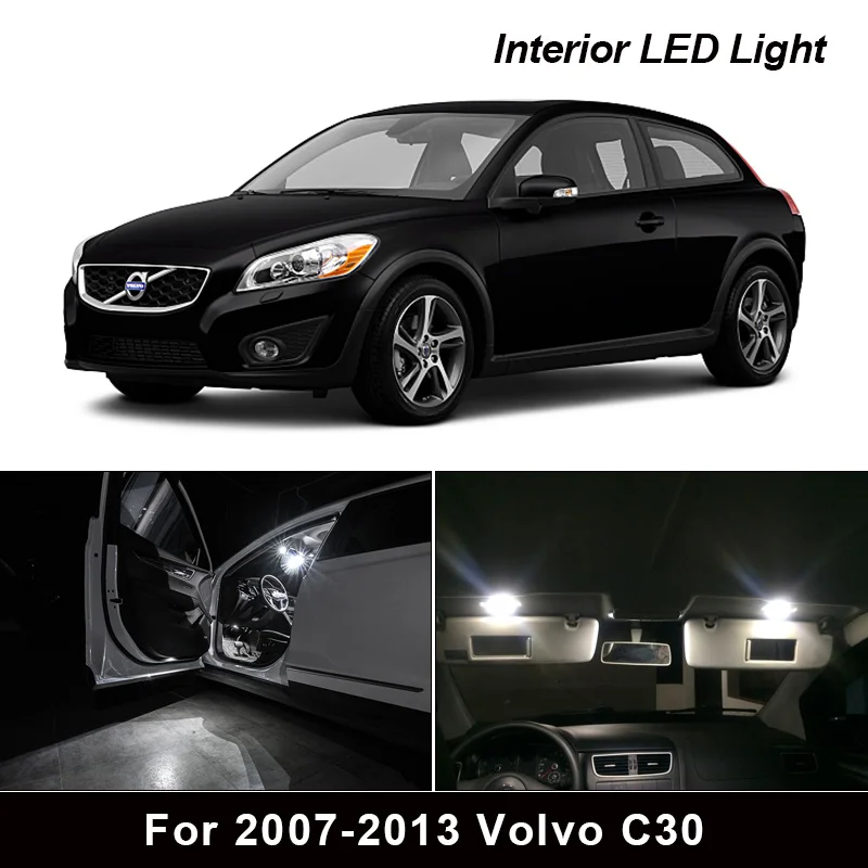 

12X White Bulb LED Car Light Interior Kit For 2007-2013 Volvo C30 Map Dome Trunk Glove Box Lamp