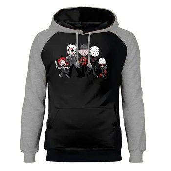 

Jason Clown Saw Halloween Hoodies Sweatshirts Horror Movie Print Raglan Hooded Sweatshirt Winter Autumn Fleece Warm Sportswear