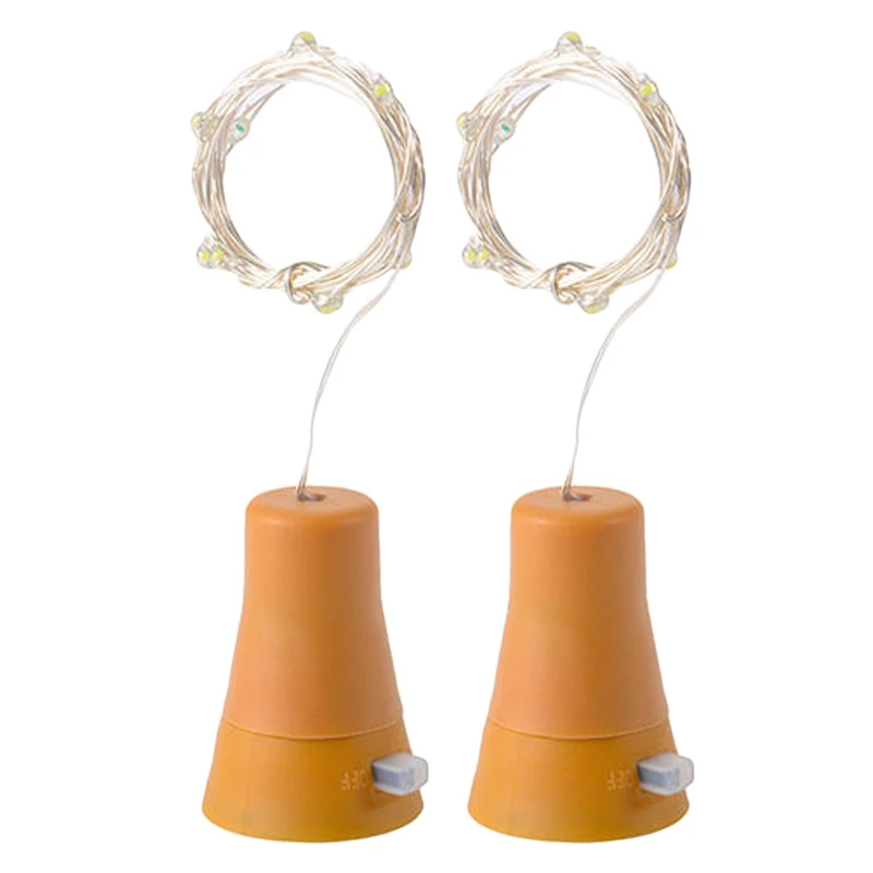 

2 Pcs Solar 2M LED Cork Shaped 20 LED Night Fairy String Light Kork Solarbetrieben Licht Wine Bottle Lamp Party Celebration Gift