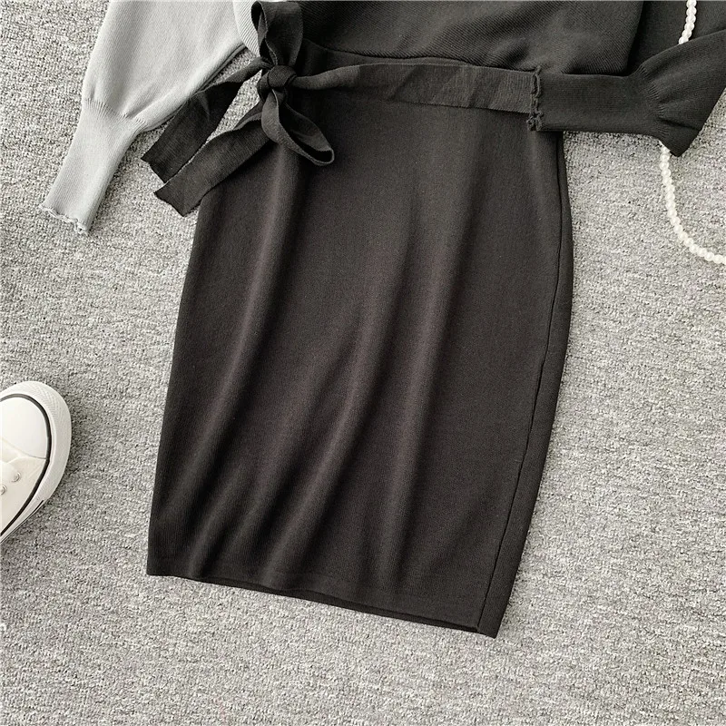 Женское платье карандаш ALPHALMODA с v образным вырезом и длинными рукавами в
