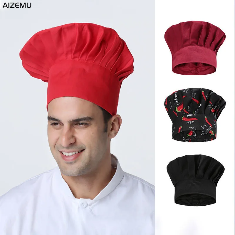 Men Master Cook Caps Chef Hat Waiter Waitress Kitchen Work Hat Hotel Restaurant Canteen Bakery Kitchen Cap Barber Homework