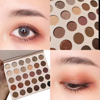 

30 Color Earth Color Pearlescent Eyeshadow Palette Glitter Waterproof Sequined Mashed Potato Eye Shadow Makeup Shimmer TSLM1