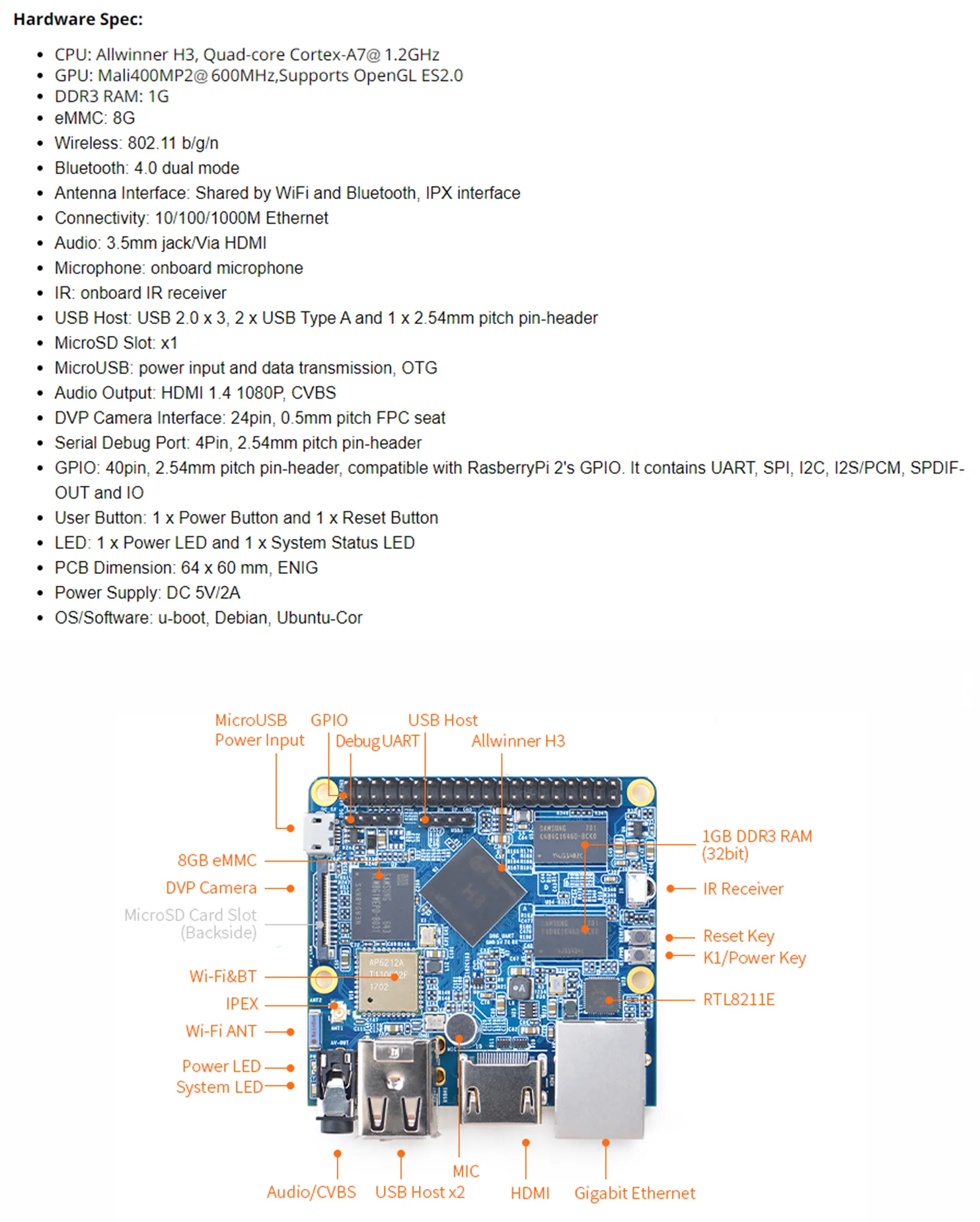 NanoPi M1 Plus Development Board Allwinner H3 4K Play Quad-core Cortex-A7  Onboard WiFi Bluetooth Compatible EMMC - AliExpress Computer & Office