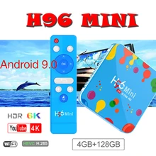 Set top box H96 MINI H6 android tv box 4GB RAM 128GB H.265 6K smart tv box media Player Youtube Set Top Box brasil h96 mini