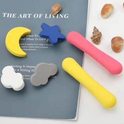 Children's Wardrobe Handle Door Solid Wood Door Handle Free Perforation Children's Room Door Handle Drawer Colored Handle Cabine