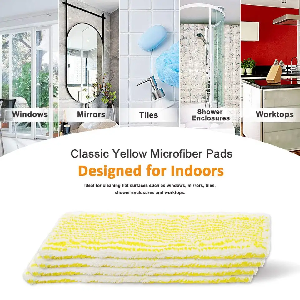 2PCS Microfiber Mop Cloths Reusable For Karcher WV2 5 Window Cleaner 2.633-130.0 2PCS Microfiber Mop Cloths Reusable For Karcher WV2 5 Window Cleaner 2.633-130.0