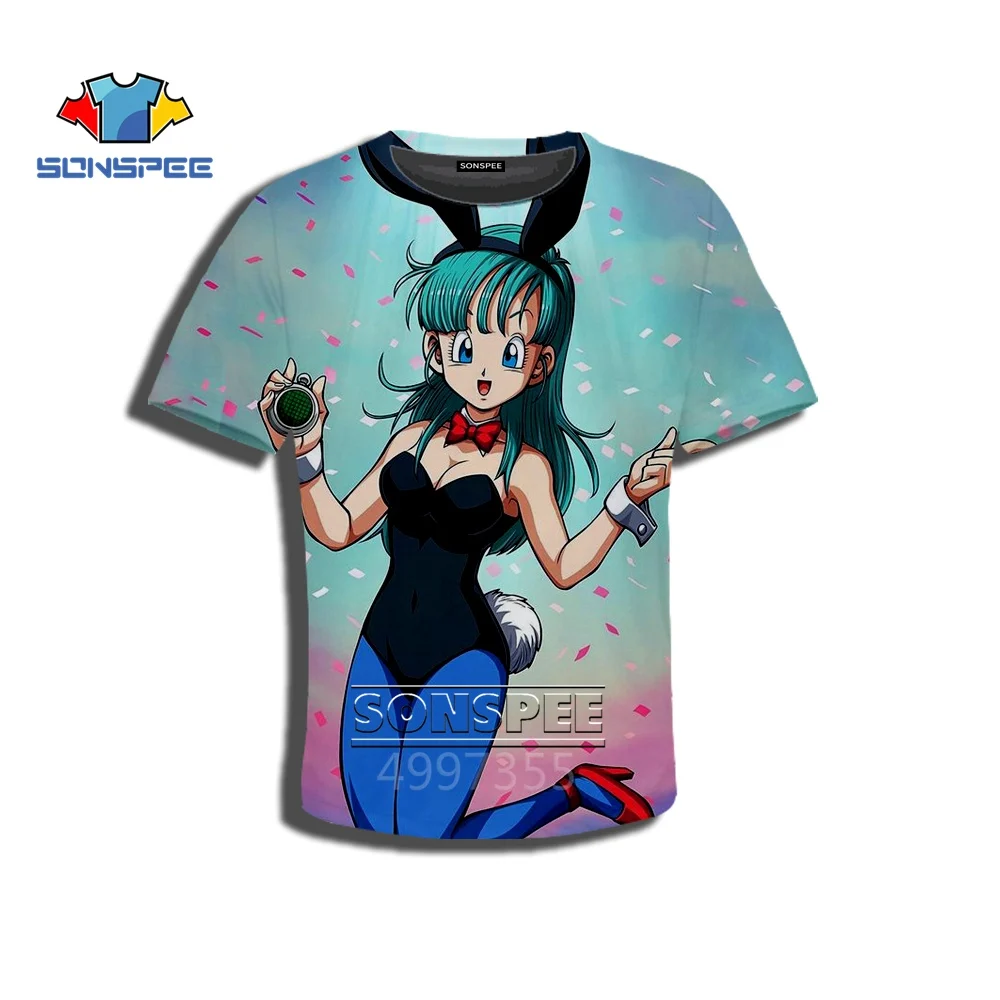 

SONSPEE Children 3D printed T shirt Dragon Ball popular girl Bulma boys girls teens Clothes kids Clothing Tops teens O-neck A498