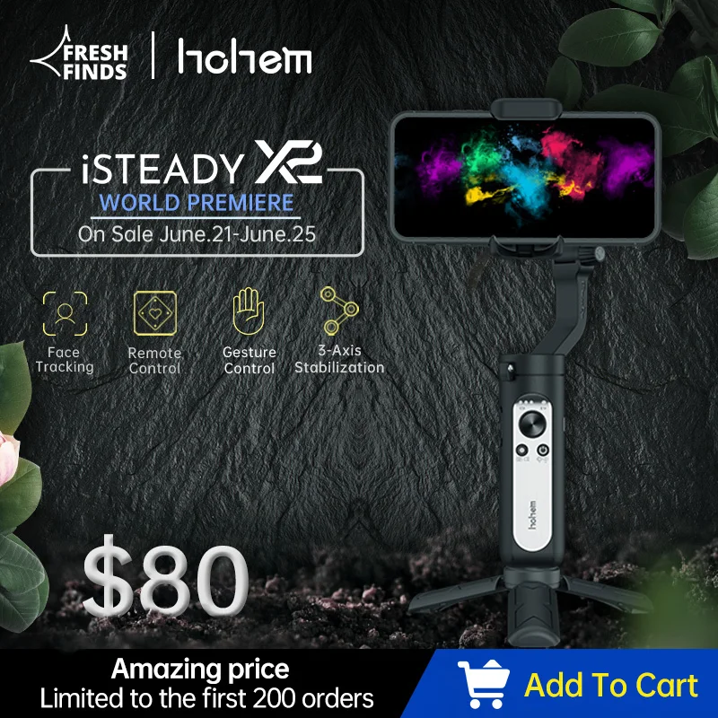 Hohem iSteady X2 Smartphone Gimbal 3-Axis Handheld Stabilizer with Remote  Control for hone12 11Pro/Max Samsung HUAIWEI,Youtube