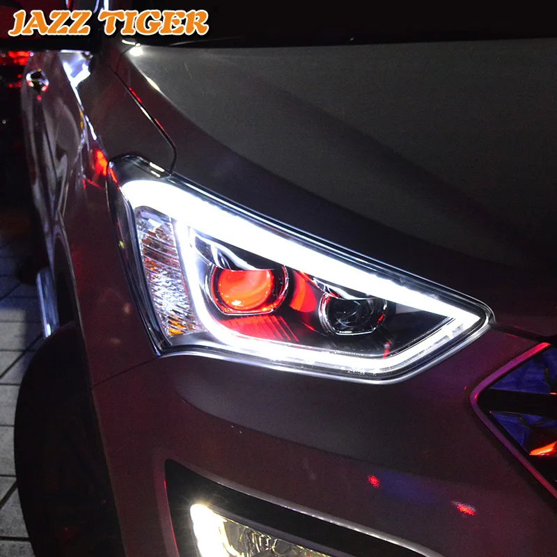 Автомобильный стайлинг фары для Hyundai IX45 2013 2016 Новая светодиодная фара Santa Fe DRL Hid