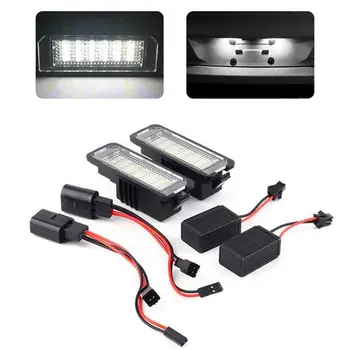 

VODOOL 2Pcs 12V LED Number License Plate Light Lamps Car License Plate Lights Exterior Accessories for VW GOLF 4 5 6 7 Polo 6R