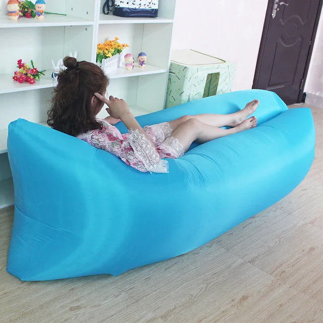 Portátil do Bolsa de Dormir Preguiçoso do Escapamento do Anti-ar para a Praia Inflável do Sofá do ar da Espreguiçadeira-portátil Prova da Água Sofá Dobrável Rede & 3 Sofá dobrável portátil do saco de dormir