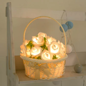 

2m 20LED Strips Aa Battery Powered Rose Flower Lamp Christmas Holiday String Lights Wedding Party Garland Decor Indoor lighting