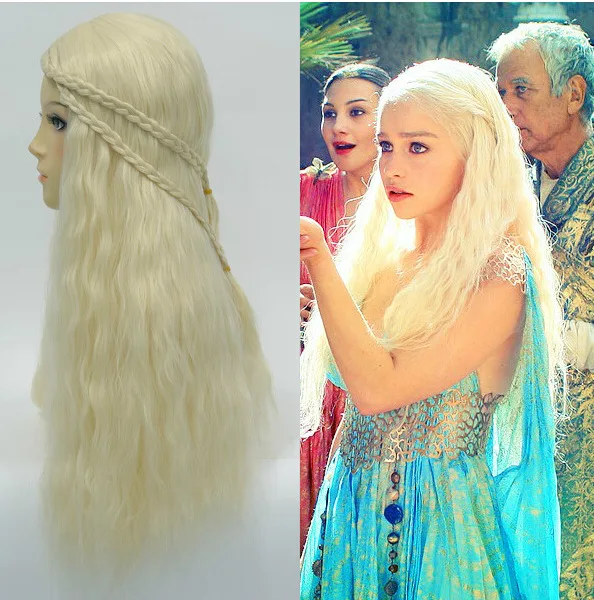 Фильм Игра престолов сезон 7 Daenerys Таргариен косплей костюм для женщин и девочек Хэллоуин Карнавал Униформа на заказ полный комплект - Цвет: Only wig A