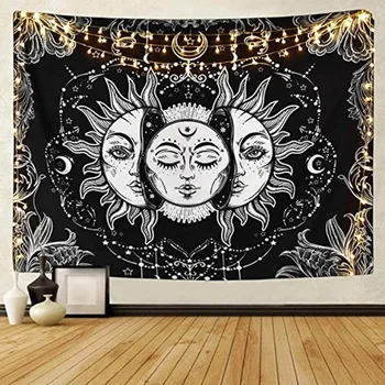 

Tapestry Wall Hanging Thin Sun God Skeleton Mysterious Theme Printed Wall Tapestry Home Bedroom Decor 0.75*1/1.3*1.5/1.5*2m 1pc