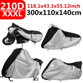 

210D Denim Oxford Fabric Water Rain Proof 300cm 118 inch Motorcycle Scooter Cover Covers Protecotor Adjustment For Trunk D40