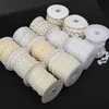 BOLIAO 2 Yard/Lot ABS Ivory/White Imitation Pearl Plastic Flatback Beads Chain Trim Sew On Wedding Patry Jewelry Findings Craft ► Photo 3/6