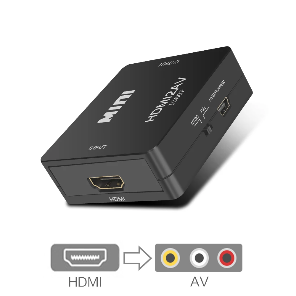 HDMI к RCA конвертер HDMI К AV адаптер Android tv Smart box PS4 ноутбук Chromecast для 1080P 720P 480P NTSC/PAL HDMI2AV