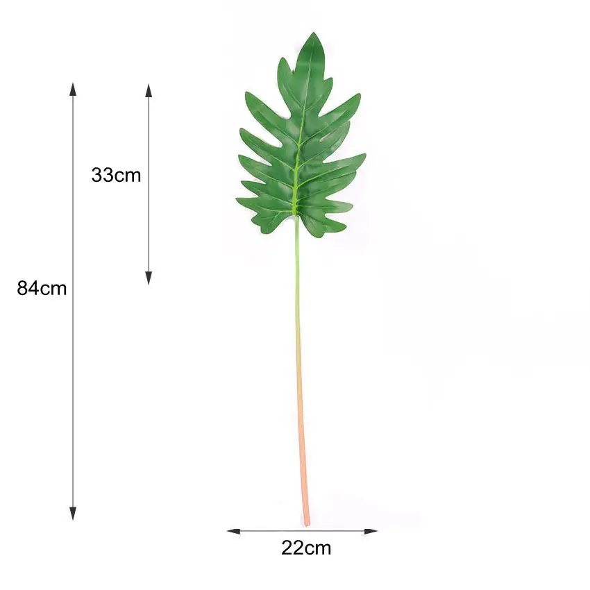 Цельные пластиковые искусственные растения monstera, тропические листья пальмы, украшения для дома и сада, аксессуары для фотосъемки - Цвет: LY Da Chun Yu Ye