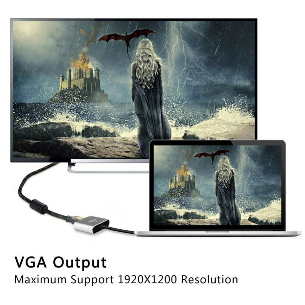 2 в 1 USB C к HDMI VGA адаптер type C к HDMI USB 3,1 концентратор конвертер адаптер type C к VGA Алюминиевый адаптер для Apple Macbook