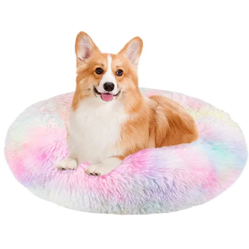 

Deep sleep round plush kennel cat litter autumn and winter dog mat cat mat pet litter color machine washable