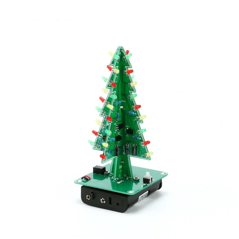 3D Рождественская елка светодиодный DIY Kit красный/зеленый/желтый флэш-схема части электронные экологически чистые материалы