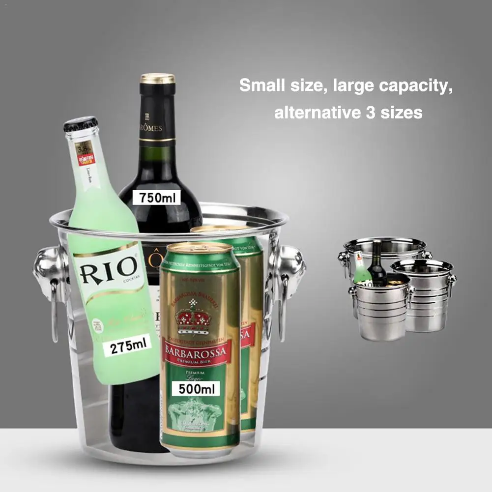 Ice Champagne Bucket Stainless Steel Ice Bucket Deer Head Wine Chiller Bottle Barrel Cooler Champagne Beer Cold Water