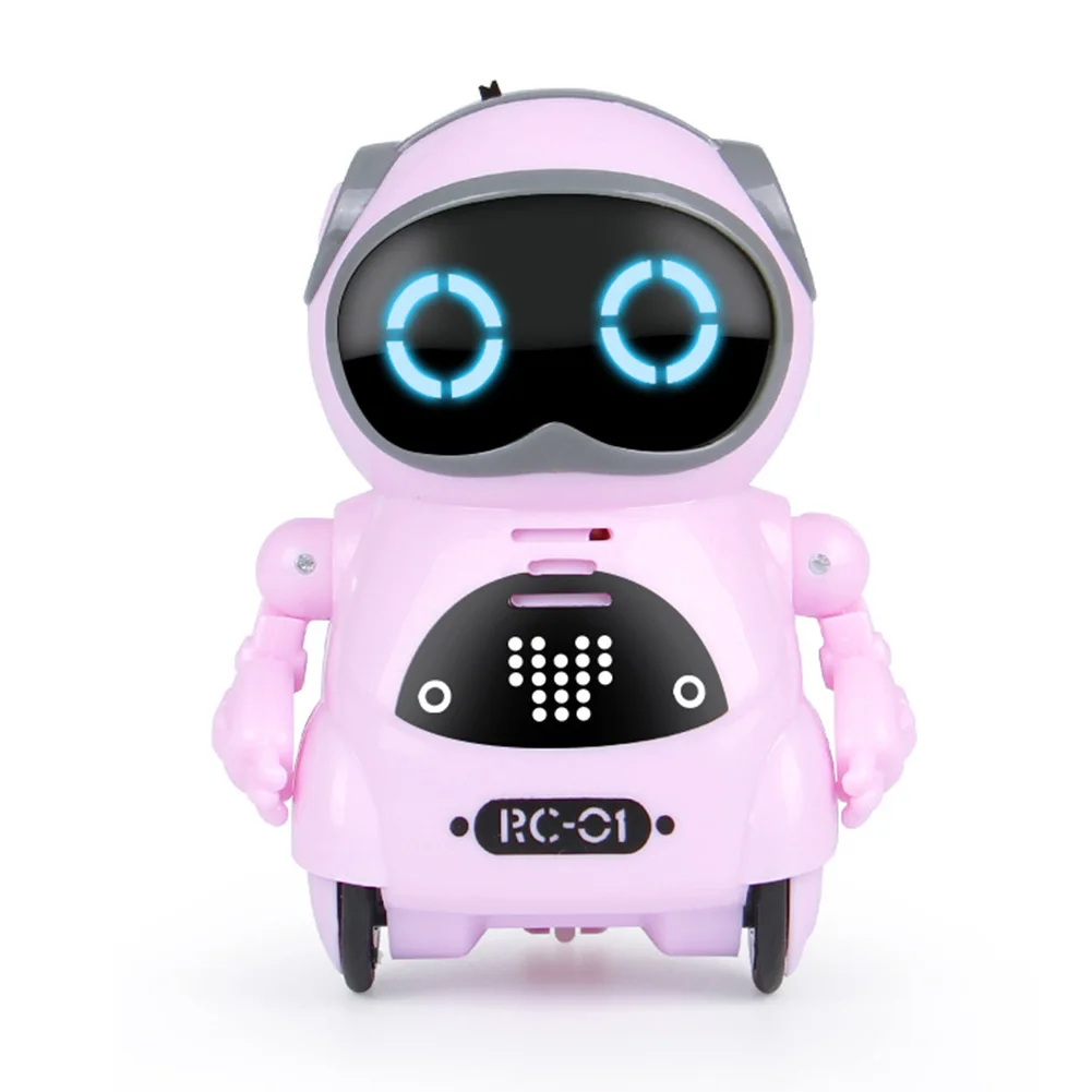 Говорящая история, мини-игрушка, распознавание речи, запись, карманный робот, обучающий, пение, танцы, интерактивный обмен, детский подарок - Цвет: Розовый