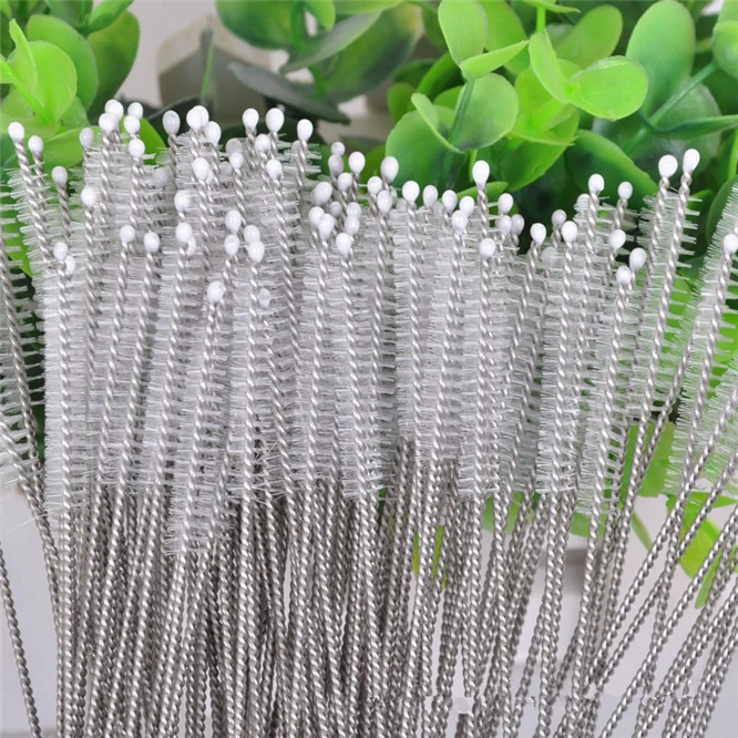 3000pcs DHL Multifunction Reusable Metal Drinking Straw Cleaner Brush Test Tube Bottle Cleaning Tool Straws Pipe Straight Bent