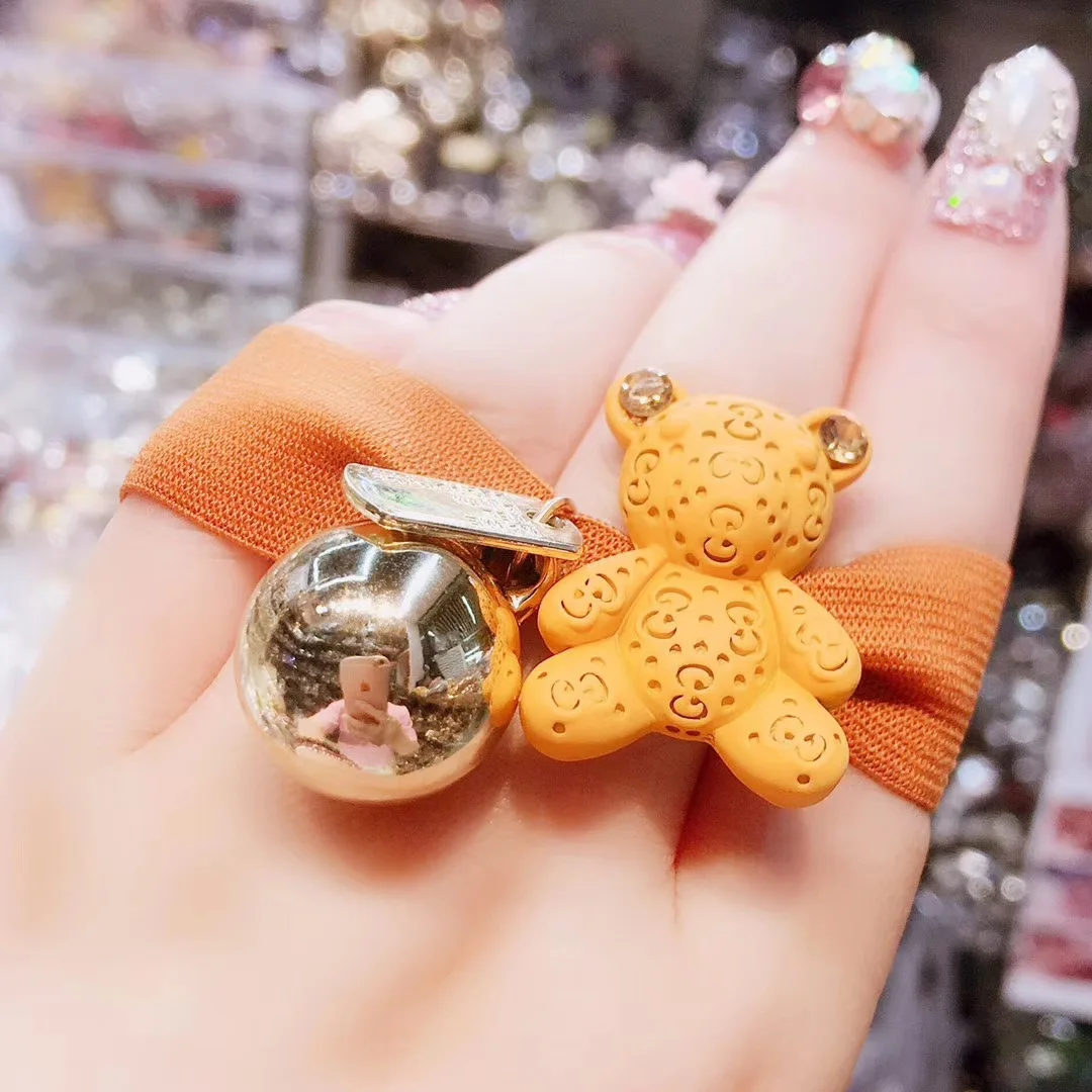 120 шт/Партия DIY мульти ткани кольца для волос мультфильм Животные маленький медведь резинки Инструменты для укладки аксессуары HA612