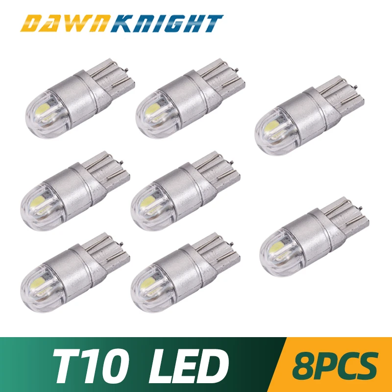 

8PCS Car Interior Lights T10 W5W 168 194 3030 2SMD Reading Light License Plate Light Car Turn Signal Side Lamp DC12V