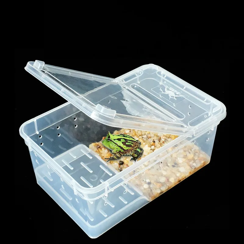 Caja de reproducción de reptiles de acrílico transparente para almacenamiento de alimentos vivos caja de visualización de insectos para araña caracoles ermitaño cangrejos tarántulas geckos grillos 
