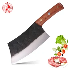 DENGJIA КИТАЙСКИЙ ручной работы кухонный нож из углеродной стали овощные ножи и мясник нож для нарезки тонкая ручка ручной работы