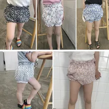Baby Shorts Girls Bread Pants Baby Girls Floral-Print Cotton Cloth Shorts Infants Pp Pants