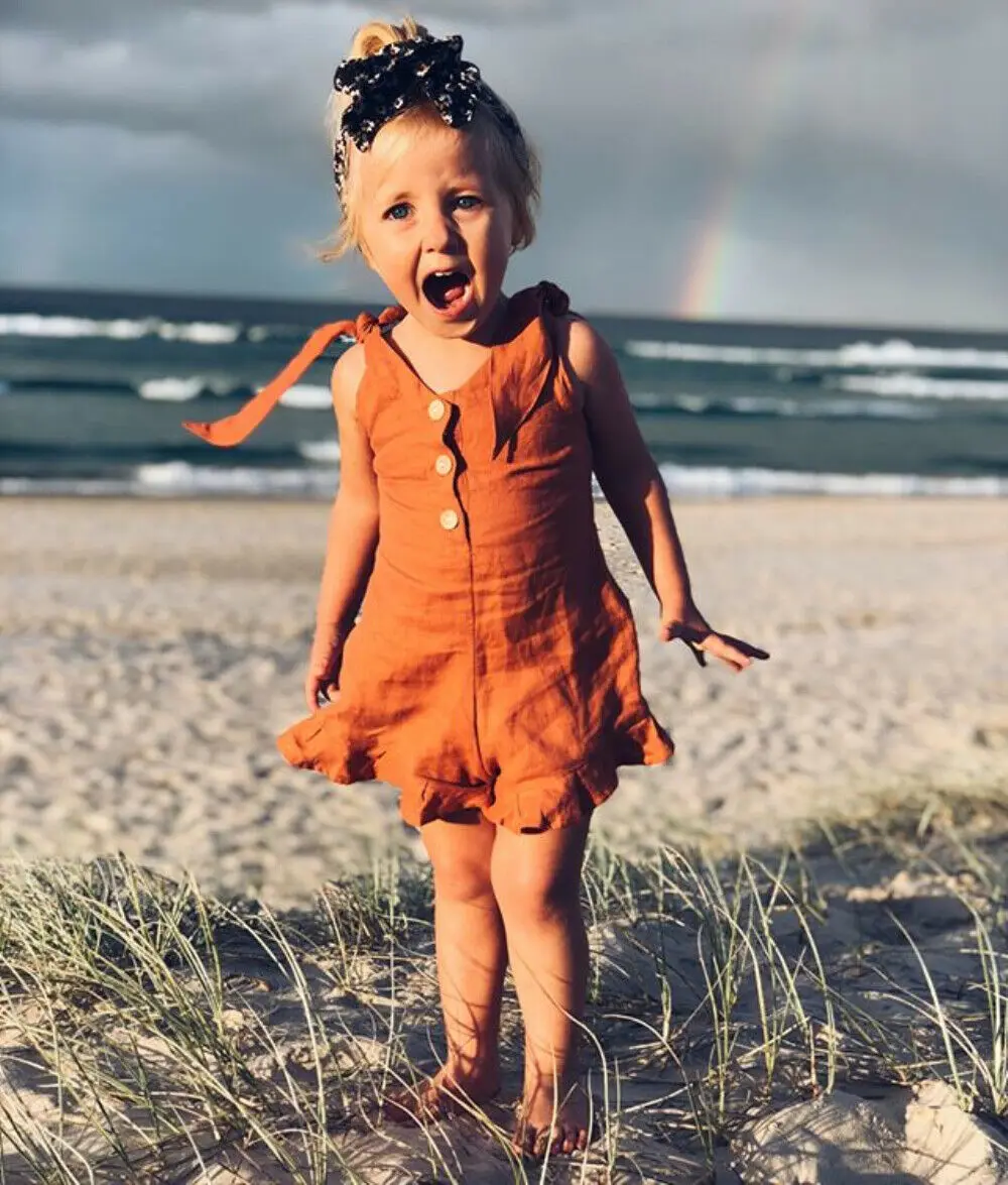 Kids Outfits Children Overalls Pants Toddler Kids Baby Girl Solid Dungarees Romper Jumpsuit Overalls Outfits Sunsuit