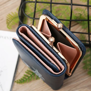 

Wallet Women 2020 Lady Short Women Wallets Ginkgo Leaf Mini Money Purses Small Fold PU Leather Female Coin Purse Card Holder