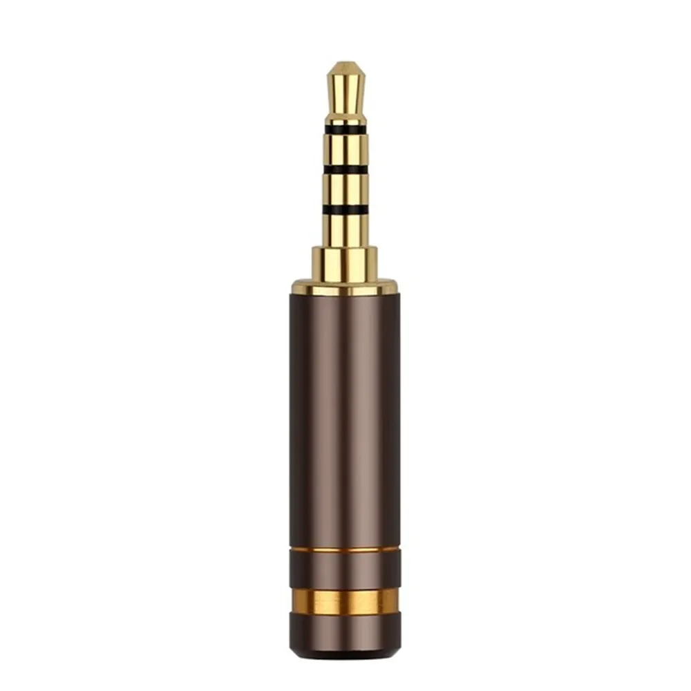 Gold Brown 5pcs 5 шт. 3,5 разъем 4-полюсный автоматический мужской аудио разъем Медь золотой адаптер для наушников 3-f-5 мм Plug DIY наушников сбалансированный штекер Hifi - Цвет: Gold Brown 5pcs