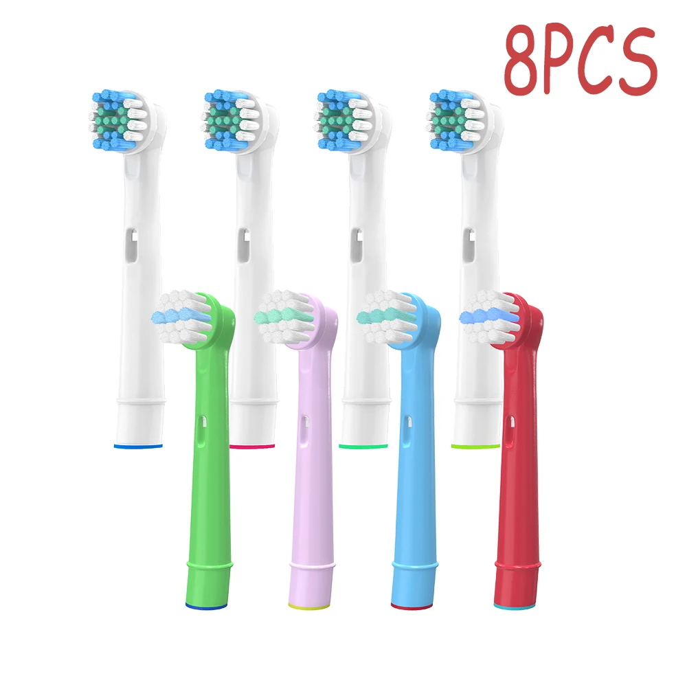 

8pcs Replacement Kids Children + Tooth Brush Heads For Oral-B Electric Toothbrush Fit Advance Power/Pro Health/Triumph/3D Excel
