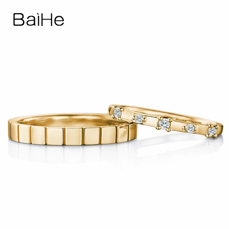 BAIHE Solid 18K Белое Золото 0.18CT Сертифицированный H/SI круглый натуральные бриллианты свадебные женские модные обручальное кольцо ювелирные изделия