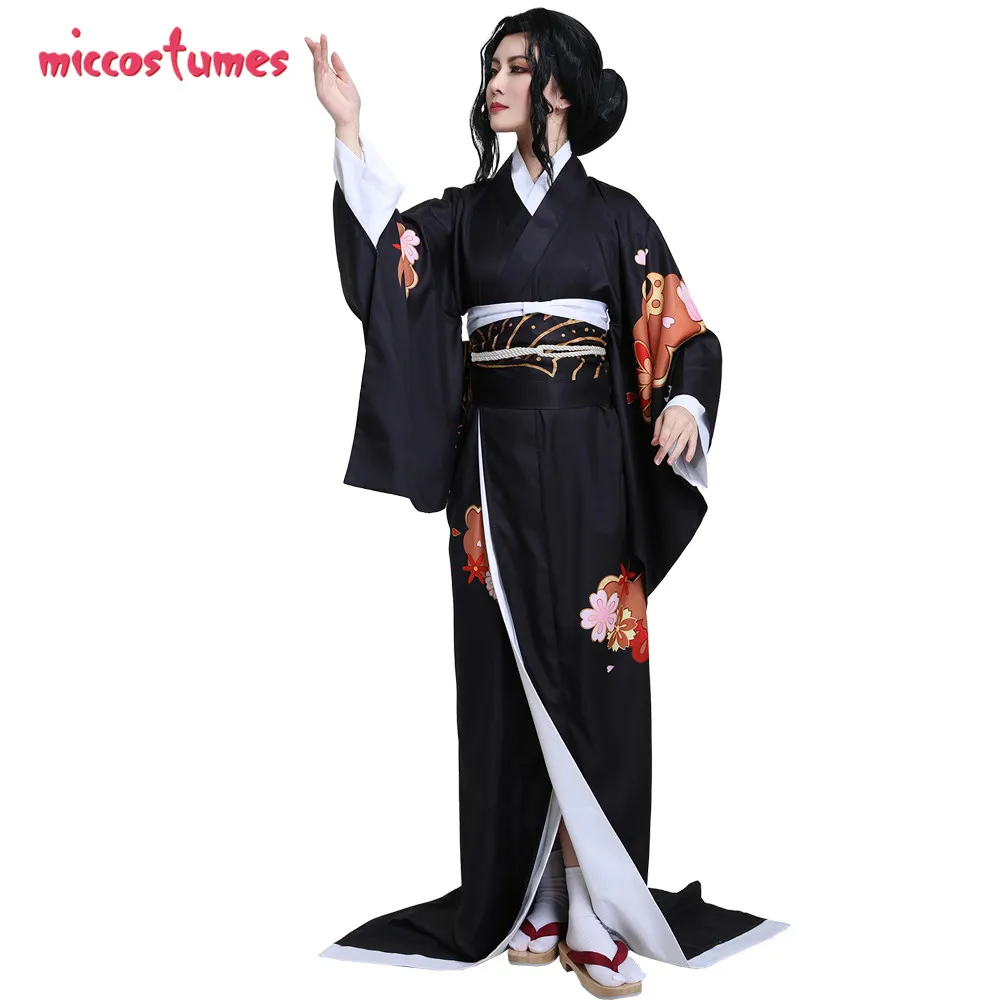 Muzan Kibutsuji Female Kimono Haori Cover Up Cosplay Costume |