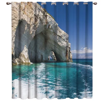 

The Blue Hole On The Greek Island Of Zakynthos Window Curtains Dark Living Room Curtain Rod Kitchen Drapes Fabric Indoor