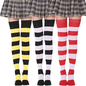 

Striped Stocking Over Knee Socks 70 Cm Thigh High Stocking Women Sexy Stockings Ladies Cotton Personality Socks